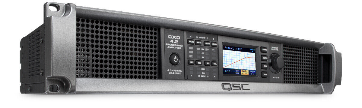 QSC CXD4.3 Amplificador de 4 canales, 625W, con tecnología FAST